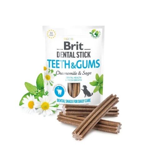 Ласощі для собак Brit Dental Stick Teeth&Gums ромашка і шавлія 251 г (8595602564354)