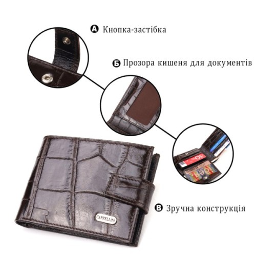 Гаманець Canpellini З натуральної шкіри Коричневий (21516)