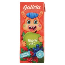 Сік дитячий Galicia Ягідний з м'якоттю із суміші плодів 200 мл (4820209563542)