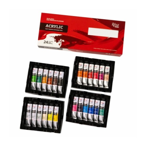 Акрилові фарби Rosa Studio 24 кольорів 20 мл (4823098538127)
