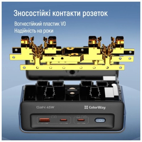 Мережевий фільтр живлення ColorWay CW-CHE25PDB