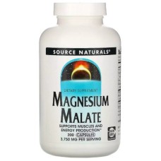 Мінерали Source Naturals Магній малат, Magnesium Malate, 200 капсул (SNS-01600)