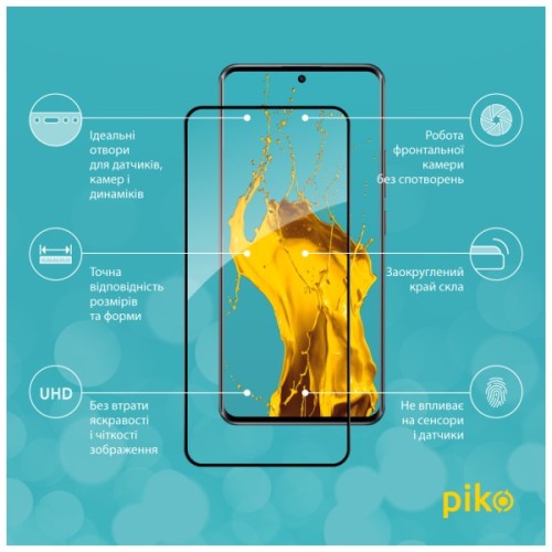 Скло захисне Piko Full Glue Xiaomi Redmi Note 14 Pro Plus 5G Black (1283126623707)