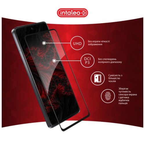 Скло захисне Intaleo Full Glue ESD Moto G77 Black (1283126636905)