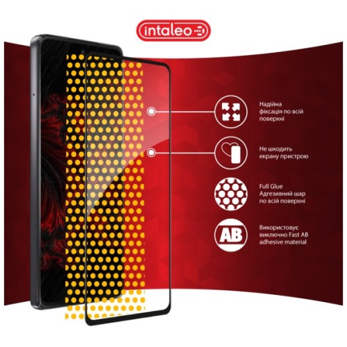 Скло захисне Intaleo Full Glue ESD Moto G77 Black (1283126636905)