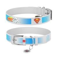Нашийник для тварин WAUDOG Design з QR паспортом "Супермен 2" XS Ш 12 мм Д 20-28 см білий (0013-1008-15)