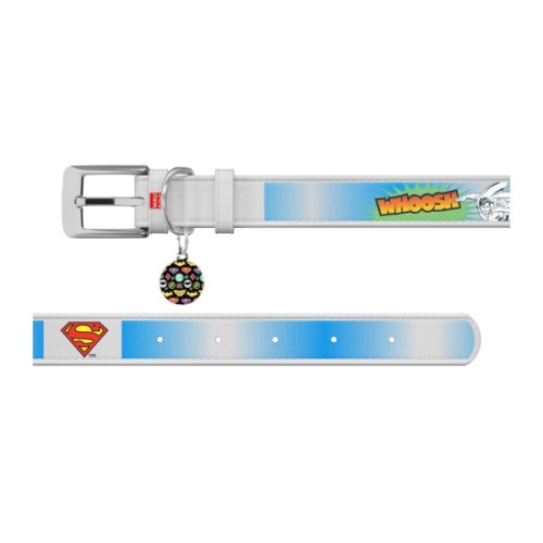 Нашийник для тварин WAUDOG Design з QR паспортом "Супермен 2" XS Ш 12 мм Д 20-28 см білий (0013-1008-15)