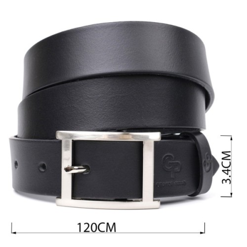 Ремінь Grande Pelle Брючний з натуральної шкіри Чорний (11689)