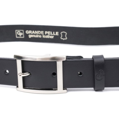 Ремінь Grande Pelle Брючний з натуральної шкіри Чорний (11689)