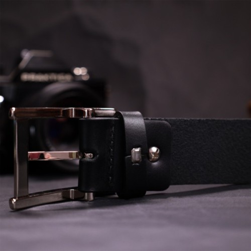 Ремінь Grande Pelle Брючний з натуральної шкіри Чорний (11689)