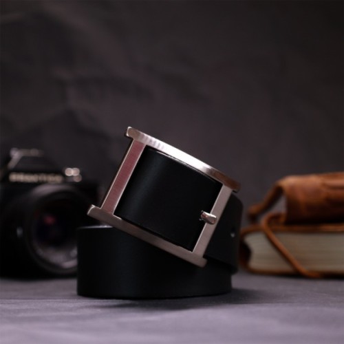 Ремінь Grande Pelle Брючний з натуральної шкіри Чорний (11689)