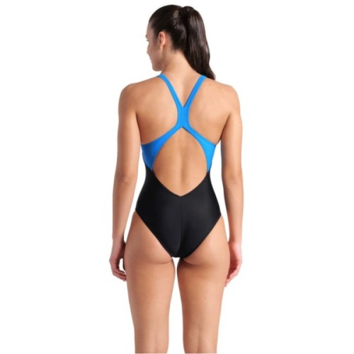 Купальник Arena Breath Swimsuit V Back Lb 008330-580 синій, чорний, бірюзовий 36 (3468337421962)