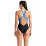Купальник Arena Breath Swimsuit V Back Lb 008330-580 синій, чорний, бірюзовий 36 (3468337421962)