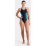 Купальник Arena Breath Swimsuit V Back Lb 008330-580 синій, чорний, бірюзовий 36 (3468337421962)