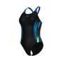 Купальник Arena Breath Swimsuit V Back Lb 008330-580 синій, чорний, бірюзовий 36 (3468337421962)