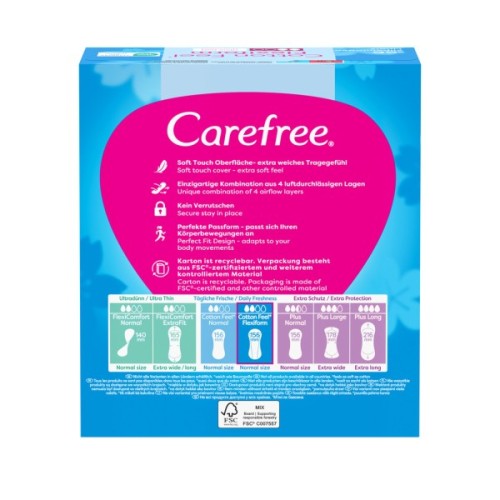 Щоденні прокладки Carefree Cotton Feel Flexiform Без аромату 56 шт. (3574661482194)