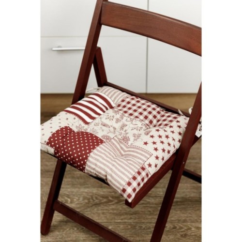 Подушка на стілець Прованс Печворк бордо Господиня 40х40 см (4823093451179)