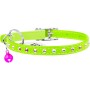 Нашийник для тварин WAUDOG GLAMOUR з резинкою і стразами для кішок (салатовий) (32545)