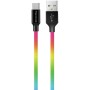 Дата кабель USB 2.0 AM to USB-C 1.0m multicolor ColorWay (CW-CBUC018-MC)