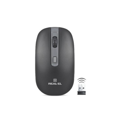 Мишка REAL-EL RM-303 Wireless Black/Grey (EL123200021)