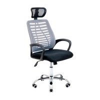 Офісне крісло Richman Бласт Хром M-1 (Tilt) Сітка чорна + сіра (ADD0002355)