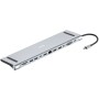 Концентратор 2E USB-C 10-in-1 3xUSB + 2xUSB-C + 2xHDMI + VGA + 3.5mm + microSD/SD + 1xRJ45 0.15m gray (2E-W2703)