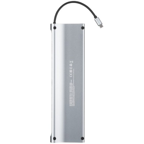 Концентратор 2E USB-C 10-in-1 3xUSB + 2xUSB-C + 2xHDMI + VGA + 3.5mm + microSD/SD + 1xRJ45 0.15m gray (2E-W2703)