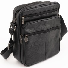 Сумка Vintage На одне відділення зерниста Чорна (20203)