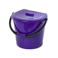 Відро господарське Горизонт Пристінне з кришкою Бузкове 11 л (гор-02033/бузковий)