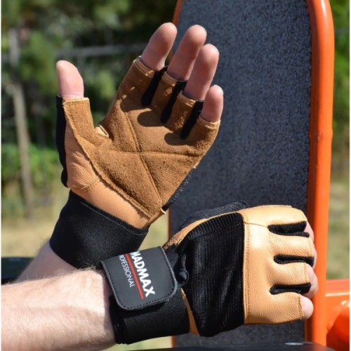 Рукавички для фітнесу MadMax MFG-269 Professional Brown M (MFG-269-Brown_M)