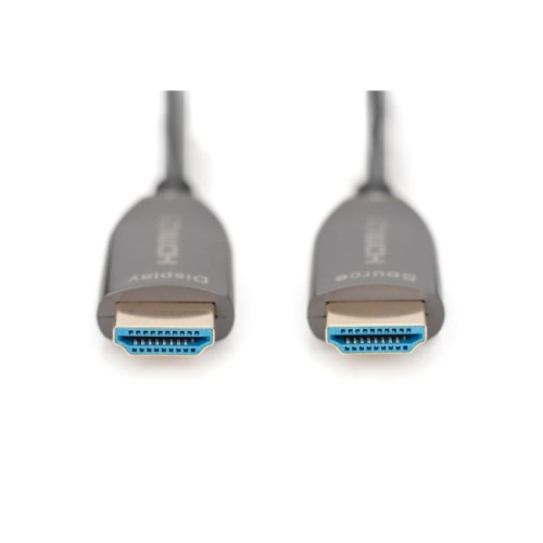 Кабель мультимедійний HDMI M to HDMI M 15m 8K AOC hybrid-fiber black Digitus (AK-330126-150-S)
