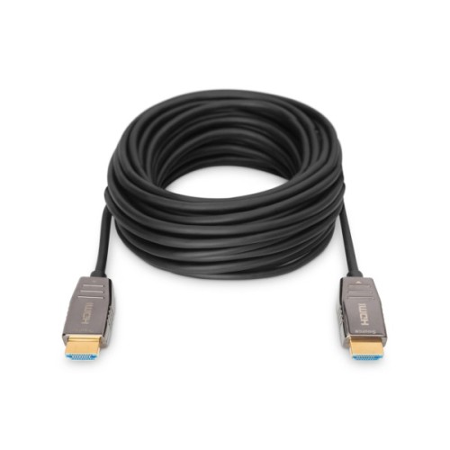 Кабель мультимедійний HDMI M to HDMI M 15m 8K AOC hybrid-fiber black Digitus (AK-330126-150-S)
