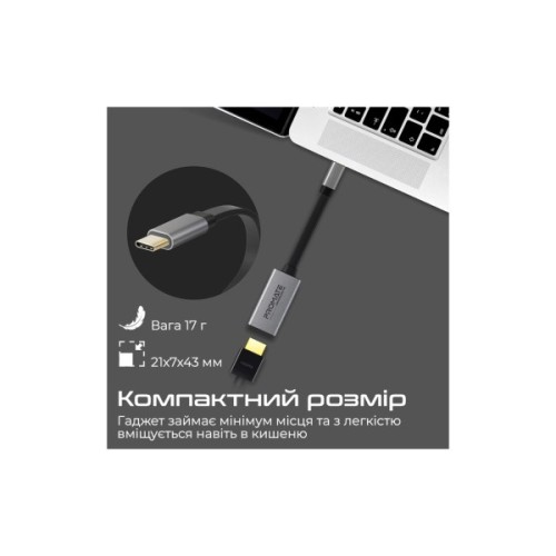 Перехідник USB-C to HDMI 4K30Hz grey Promate (medialink-h1.grey)