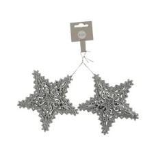 Ялинкова іграшка House Of Seasons Зірка орнамент 12.5 см Сіра (8718861610741)