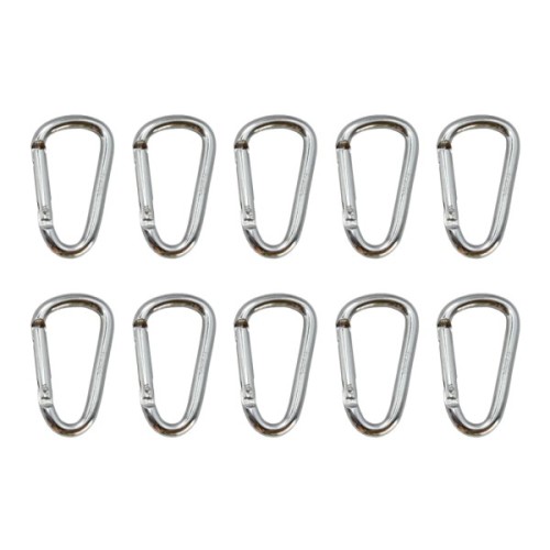 Карабін туристичний Tramp Набір 10 шт без муфти 6 cм Silver (UTRA-300-silver)