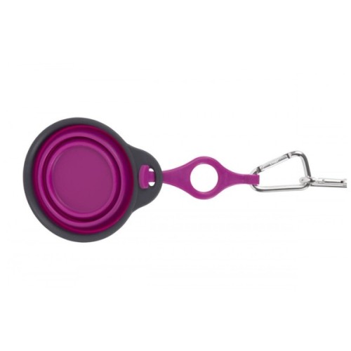 Посуд для собак Dexas Дорожня складна миска Тревел Кап з кріпленням на пляшку 240 мл (пурпурна) (0084297308957)