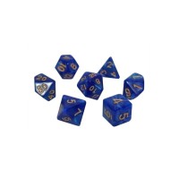 Набір кубиків для настільних ігор Games 7 Days Pearl 7 Dice Set - Blue (w-gold) (g7dpearl11)