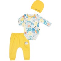 Набір дитячого одягу Miniworld з шапочкою (16317-62B-cream)
