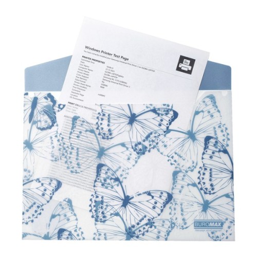 Папка - конверт Buromax А4 на кнопці, MACHAON ARABESKI, напівпрозора, синя (BM.3943-02)