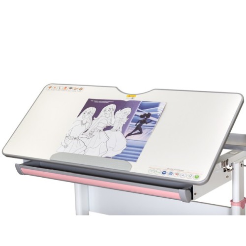Парта Mealux Edmonton Multicolor Pink Lite (BD-610 W/MC + PN Lite)