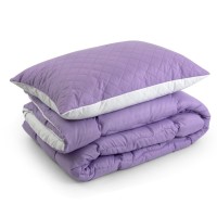 Ковдра Руно набір ковдра 140х205 + 1 подушка 50х70 силіконова Бузковий (К_924.52СЛ300_Бузковий)