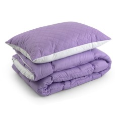 Ковдра Руно набір ковдра 140х205 + 1 подушка 50х70 силіконова Бузковий (К_924.52СЛ300_Бузковий)