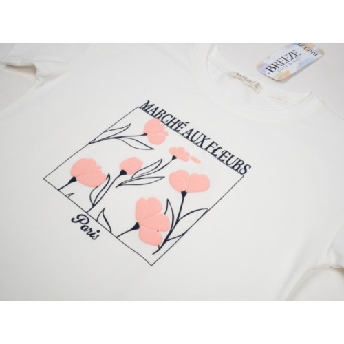 Футболка дитяча Breeze з квітами (21774-152G-cream)