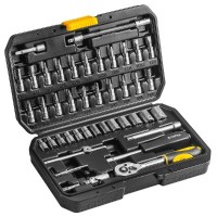 Набір інструментів Topex торцевих головок 1/4” CrV, 46 шт. (38D640)