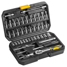 Набір інструментів Topex торцевих головок 1/4” CrV, 46 шт. (38D640)