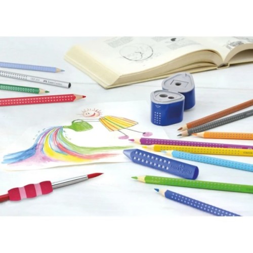 Олівці кольорові Faber-Castell Grip акварельні , тригранні,12 кольорів (112412) (14755)