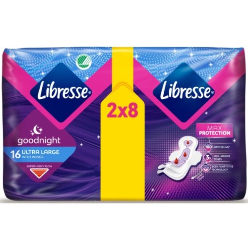 Гігієнічні прокладки Libresse Ultra Goodnight Large 16 шт. (7322540960273)