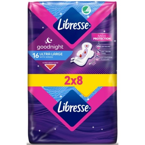 Гігієнічні прокладки Libresse Ultra Goodnight Large 16 шт. (7322540960273)