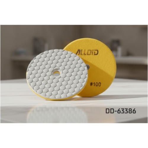 Круг зачистний Alloid Pro, алмазний, шліфувальний, на липучці, HEXAGON, 100мм, зерно 100 (DD-63386)
