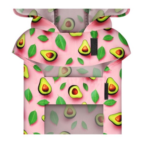 Дощовик для тварин WAUDOG Clothes Накидка з капюшоном Авокадо на рожевому XS (355-4051)